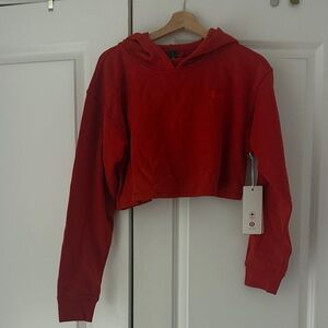 lululemon athletica Red Cropped Hoodie